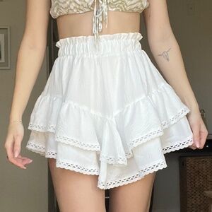 white tiered miniskirt